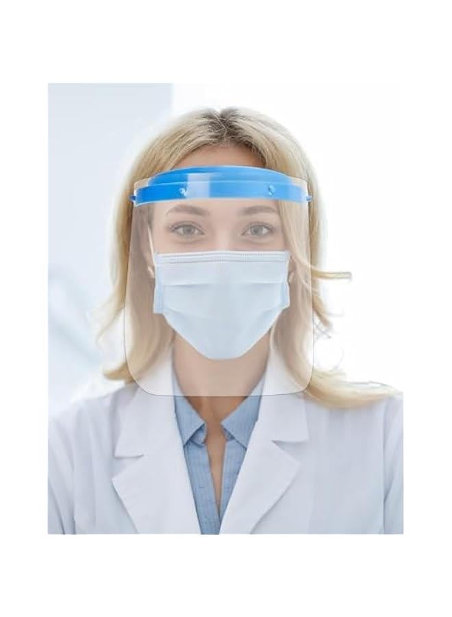 Arabest Safety Face Shields, Clear Plastic Protective Full Face Shields, Anti-Fog Shields Reusable Face Shield Mask, Protect Nose, Eyes and Mouth, 2 Support Frame + 20 Replaceable Visors  - Image 4