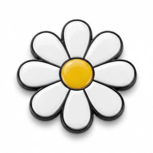 Fsforcar Daisy Metal Car Sticker Cute Flower Decal Zinc Alloy Daisy Emblem Exterior Car Decoration for Women White - Image 1