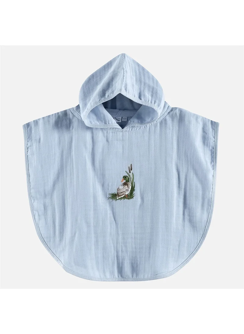 Miespiga Duck Embroidered Children's Muslin Poncho