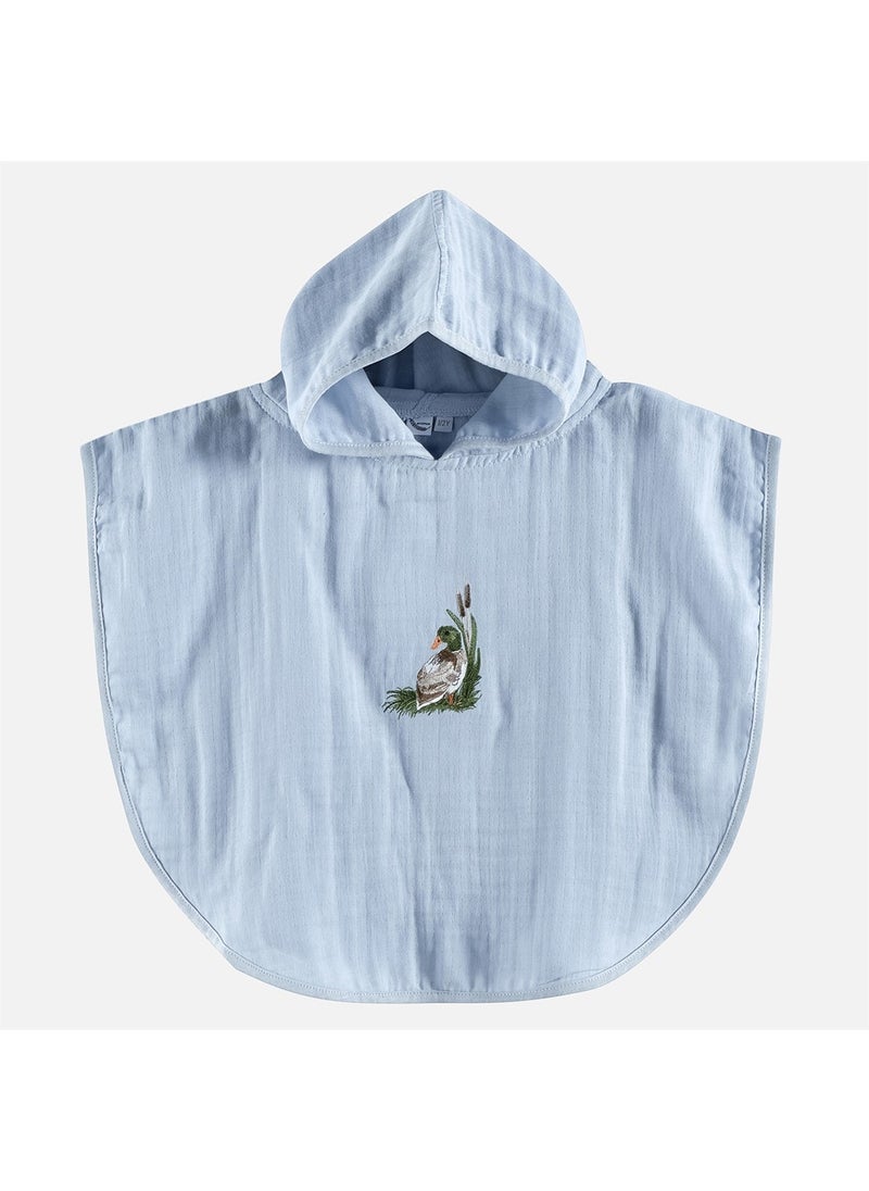 Miespiga Duck Embroidered Children's Muslin Poncho  - Image 1