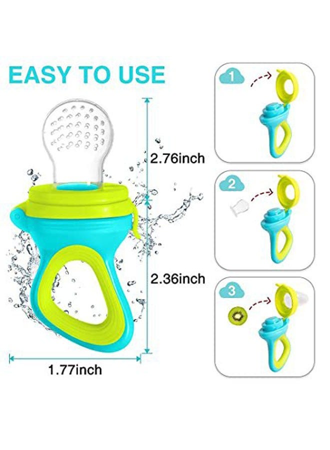 Baby Food Feeder, 2 Pack Baby Fruit Feeder Pacifier Fresh Food Feeder with 3 Sizes Silicone Pouches, 1 Baby Feeding Spoons for Toddlers Infant  - Image 5