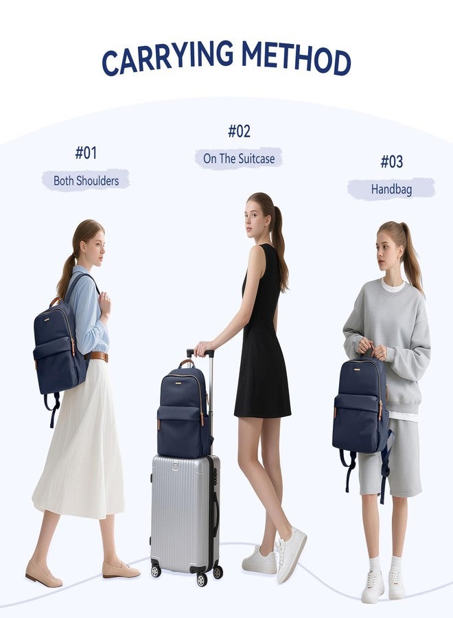 GOLF QUALITY Laptop Backpack for Women Fit 14 Inch Stylish Daypack Notebook Travel Work Commuter Casual Daypack Backpack Purse for Women Travel Business (Navy Blue) - Image 5