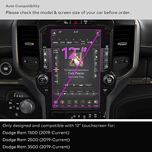 INNOSURE Glass Screen Protector for (2019-2025) RAM 1500 TRX, 1500 RHO, 1500, 2500HD, 3500HD, CHASSIS CAB 12 Inch Touchscreen Anti Glare (Matte) - Image 2