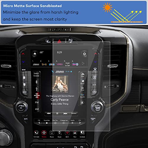 INNOSURE Glass Screen Protector for (2019-2025) RAM 1500 TRX, 1500 RHO, 1500, 2500HD, 3500HD, CHASSIS CAB 12 Inch Touchscreen Anti Glare (Matte) - Image 4