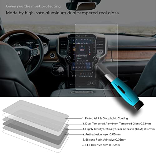 INNOSURE Glass Screen Protector for (2019-2025) RAM 1500 TRX, 1500 RHO, 1500, 2500HD, 3500HD, CHASSIS CAB 12 Inch Touchscreen Anti Glare (Matte) - Image 3