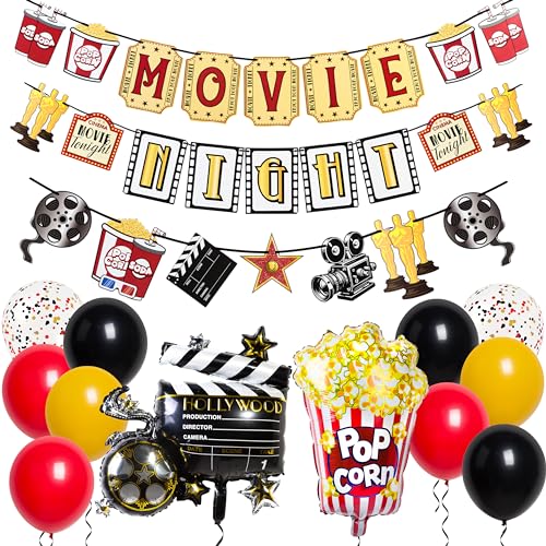 Pirese Movie Night Decorations Movie Theme Party Decorations Movie Night Party Movie Party Decor Hollywood Party Decorations Movie Night Birthday Decorations Hollywood Decorations Movie Party - Image 1