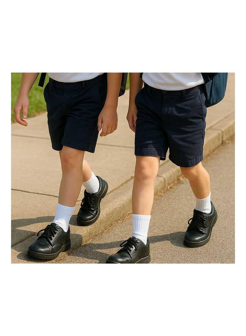SAM SOCKS Kids Set of 3 Long School Plain Socks White-Grey-Blue size 30-33 EU - Image 5