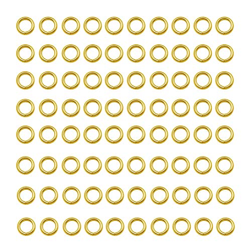 WOCRAFT 200 pcs Gold Plated Stainless Steel Split Rings Jump Rings Connector Rings for Jewelry Making Necklaces Bracelet Earrings Keychain DIY Craft (13298-Gold, 5mm) - Image 1
