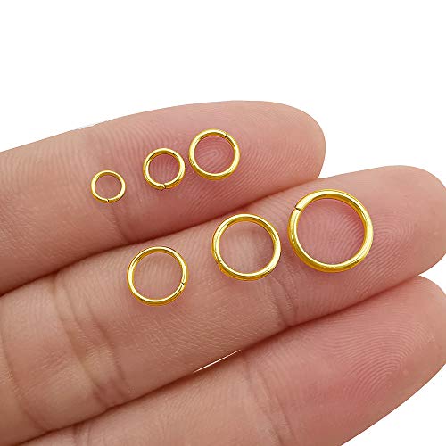 WOCRAFT 200 pcs Gold Plated Stainless Steel Split Rings Jump Rings Connector Rings for Jewelry Making Necklaces Bracelet Earrings Keychain DIY Craft (13298-Gold, 5mm) - Image 3