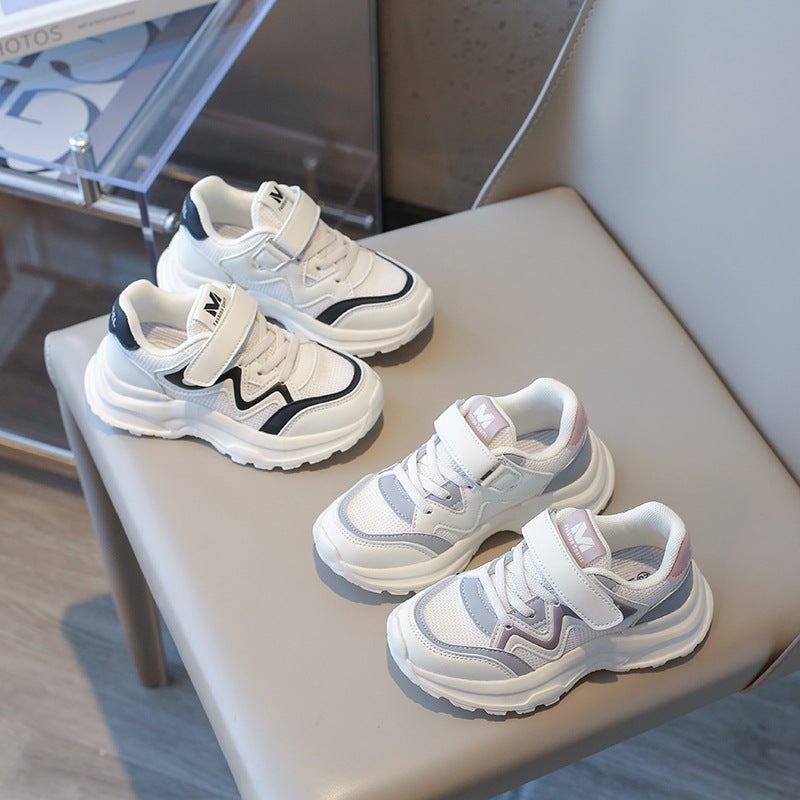 Spring Children'S Light Sneaker Boys And Girls Soft Sole Casual Shoes With Velcro For Students Running Shoes - Image 2