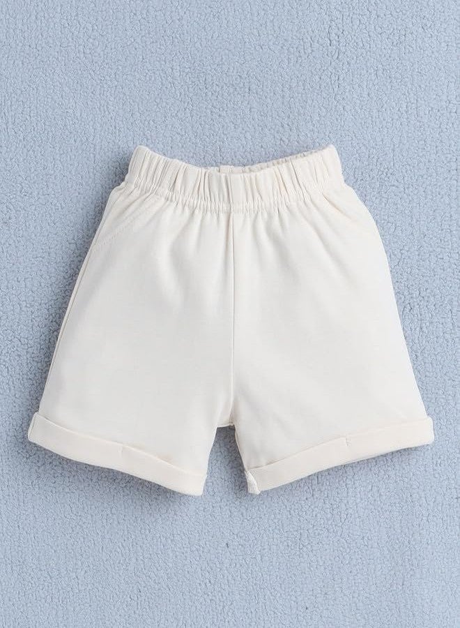 BUMZEE طقم ملابس للأولاد من BUMZEE، قميص بأكمام طويلة وسروال قصير مع صدرية وربطة عنق مزينة باللونين الأزرق المخضر والبيج - من 3 إلى 6 أشهر (Peb10526B-tel) - Image 4