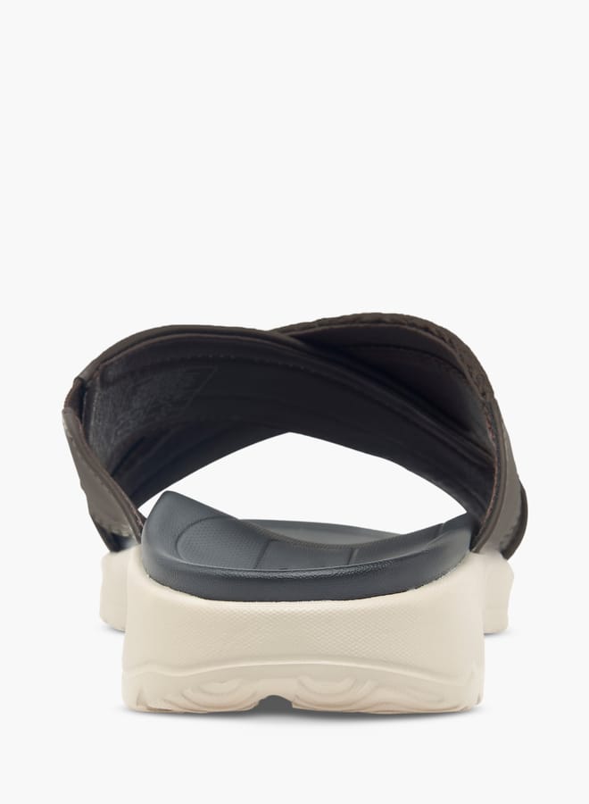 LBL by Shoexpress Men Stitch Detail Slip-On Cross-Strap Sandals - Image 4