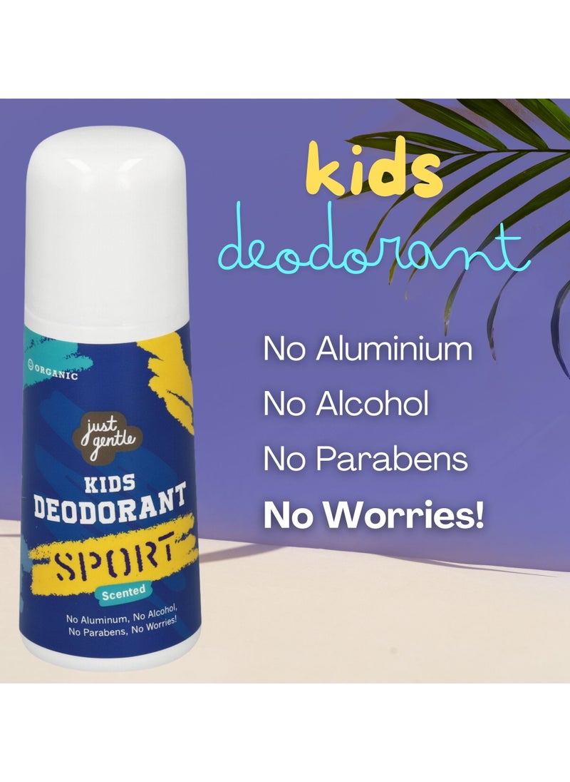 Just Gentle Just Gentle Organic Kids Deodorant Sport Edition Natural, Safe, and Effective Odor Protection, Aluminum-Free, Gentle on Sensitive Skin, 60ml  - Image 3