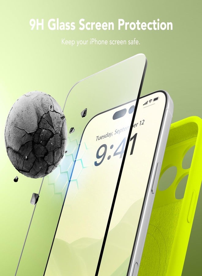 SuydanBox Magnetic for iPhone 17 Pro Max Case, Compatible with MagSafe, [Full Camera Protection][Screen Protector] Silicone Shockproof Protective Phone Case for iPhone 17 Pro Max, Fluorescent Green - Image 4