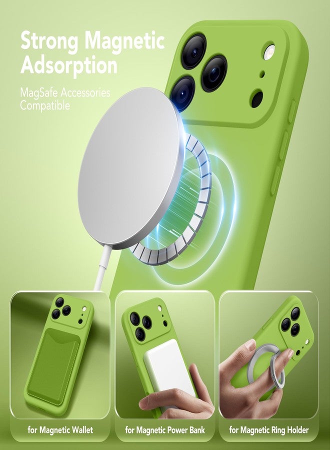 SuydanBox Magnetic for iPhone 17 Pro Max Case, Compatible with MagSafe, [Full Camera Protection][Screen Protector] Silicone Shockproof Protective Phone Case for iPhone 17 Pro Max, Fluorescent Green - Image 2