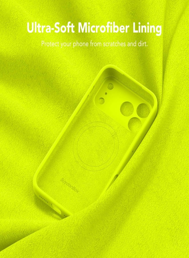 SuydanBox Magnetic for iPhone 17 Pro Max Case, Compatible with MagSafe, [Full Camera Protection][Screen Protector] Silicone Shockproof Protective Phone Case for iPhone 17 Pro Max, Fluorescent Green - Image 5