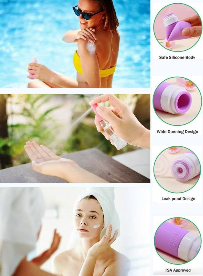 17 Pack Travel Bottles Set - TSA Approved Leak Proof Silicone Squeezable Containers for Toiletries, Conditioner, Shampoo, Lotion & Body Wash Accessories  - Image 5