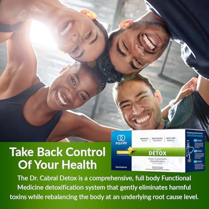 Equilife برنامج ديتوكس إكويلايف د. كابرال، 7 أيام مع بروتين نباتي، فيتامينات، أحماض أمينية، ومعادن لدعم توازن الجسم بالكامل، مسحوق استبدال الوجبات، نباتي، خالي من الغلوتين، شوكولاتة، 14 حصة - Image 5
