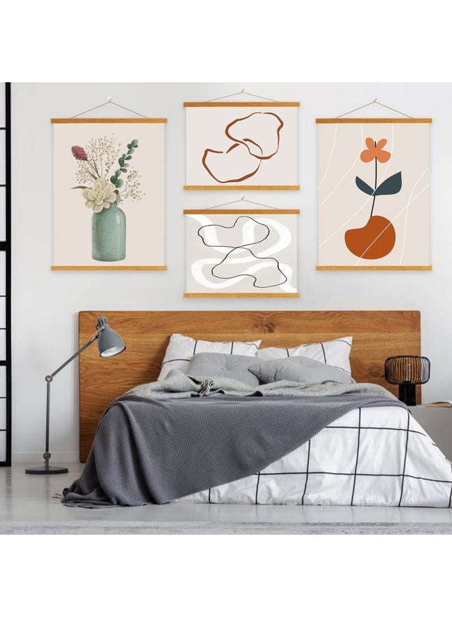Benjia إطار ملصق 17x22 17x11 17x24، حامل إطار خشبي خفيف مغناطيسي للصور واللوحات الفنية (4 عبوات، 17 بوصة، لون تيك) - Image 5
