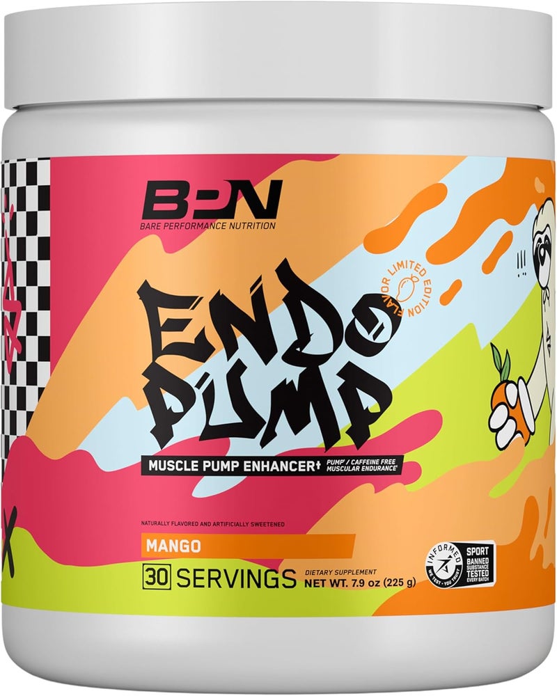 BARE PERFORMANCE NUTRITION BPN EndoPump PreWorkout Muscle Pump Enhancer wLCitrulline Increased Blood FlowOxygen Transport to Muscles 30 Servings Mango - Image 1