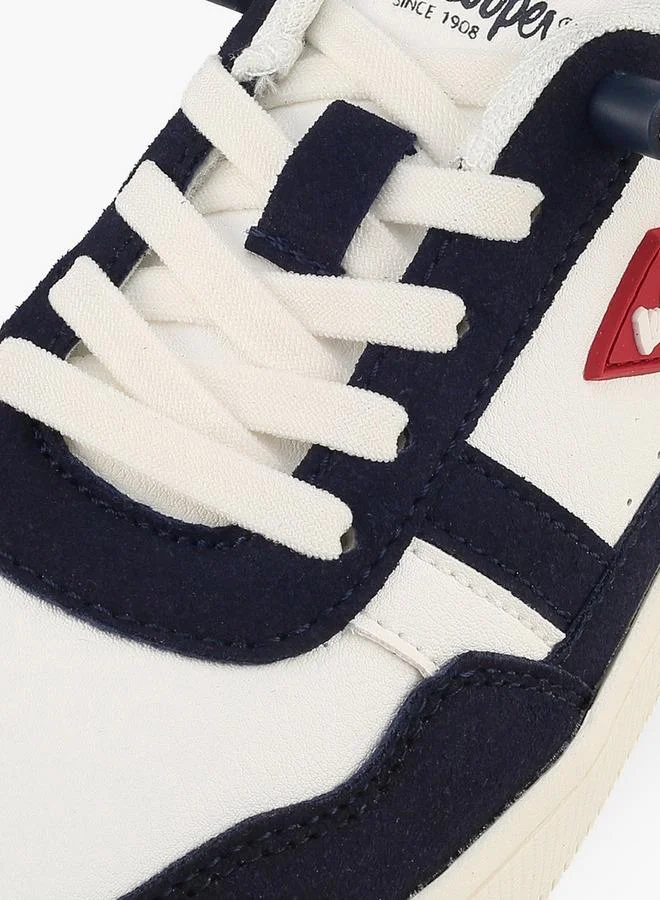 Lee Cooper WHITE Boys Panelled Lace-Up Sneakers for Men | Best Price UAE
