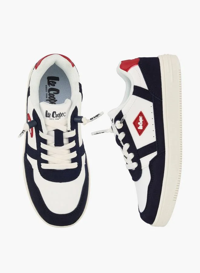 Lee Cooper WHITE Boys Panelled Lace-Up Sneakers for Men | Best Price UAE