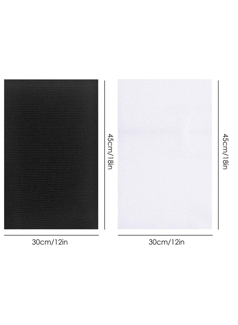 Captaintech Embroidery Cloth, 6 Pieces Classic Reserve Aida Cloth Cross Stitch Cloth, 11 Count Cross Stitch Fabric, White & Black, 12 by 18-Inch - Image 2
