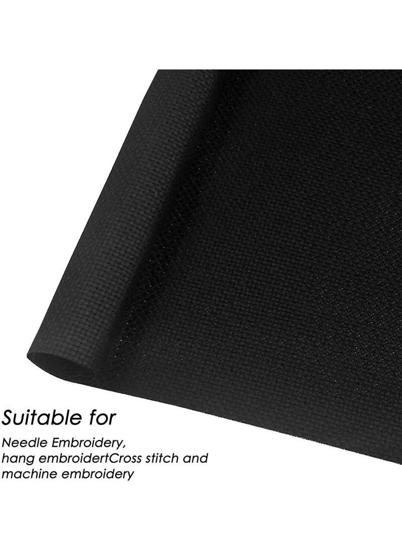 Captaintech Embroidery Cloth, 6 Pieces Classic Reserve Aida Cloth Cross Stitch Cloth, 11 Count Cross Stitch Fabric, White & Black, 12 by 18-Inch - Image 3