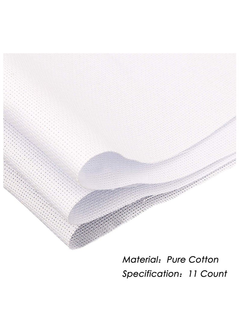 Captaintech Embroidery Cloth, 6 Pieces Classic Reserve Aida Cloth Cross Stitch Cloth, 11 Count Cross Stitch Fabric, White & Black, 12 by 18-Inch - Image 4