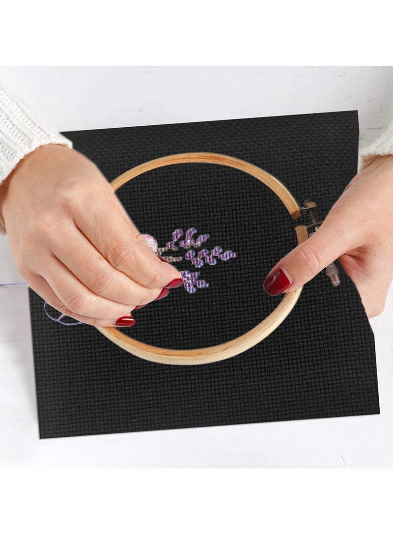 Captaintech Embroidery Cloth, 6 Pieces Classic Reserve Aida Cloth Cross Stitch Cloth, 11 Count Cross Stitch Fabric, White & Black, 12 by 18-Inch - Image 5