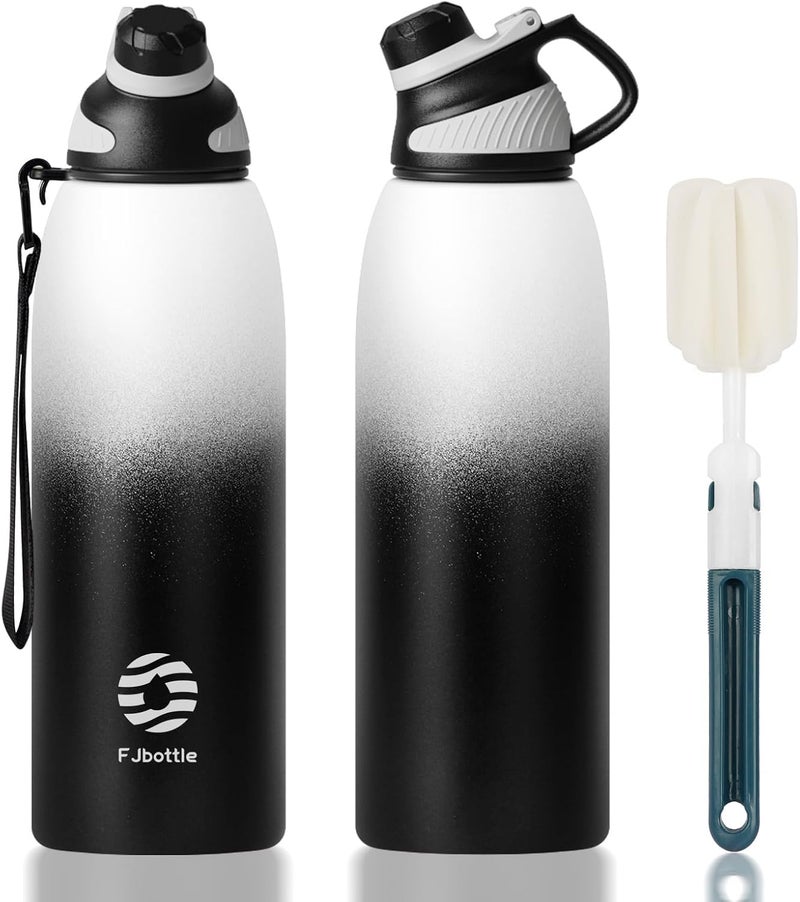FjBottle Stainless Steel Water Bottle 600ml/800ml/1L/1.5L with Magnetic Lid, BPA Free Insulated Water Bottle, Sports Metal Hot&Cold Drinks Vacuum Flask Leak-Proof for Gym, Work, Travel - Image 1