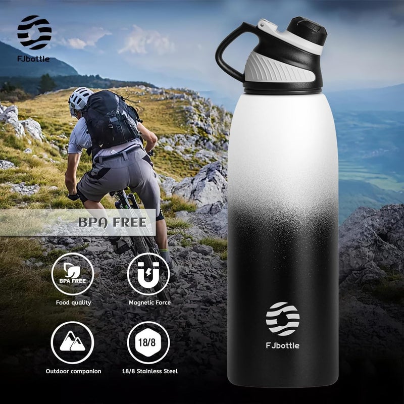 FjBottle Stainless Steel Water Bottle 600ml/800ml/1L/1.5L with Magnetic Lid, BPA Free Insulated Water Bottle, Sports Metal Hot&Cold Drinks Vacuum Flask Leak-Proof for Gym, Work, Travel - Image 5