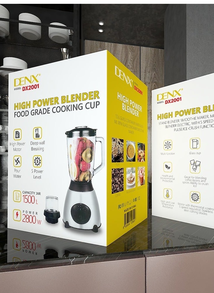 دينكس خلاط كهربائي عالي الطاقة مع مطحنة حبوب 2800 واط - 1.5 لتر - Image 5