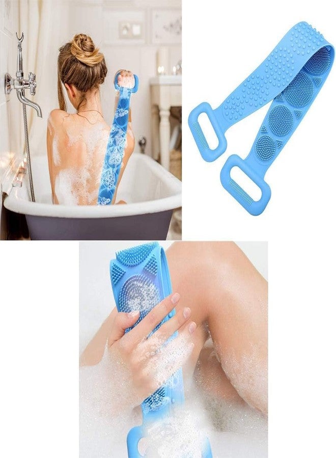 Aternal 2 IN 1 Back Body Scrubber Belt Bath Brush with Bristles and Brush Back Scrubber with Long Handled for Skin Exfoliating Bath, Massage Bristles Suitable for Wet or Dry, Men and Women - Image 5