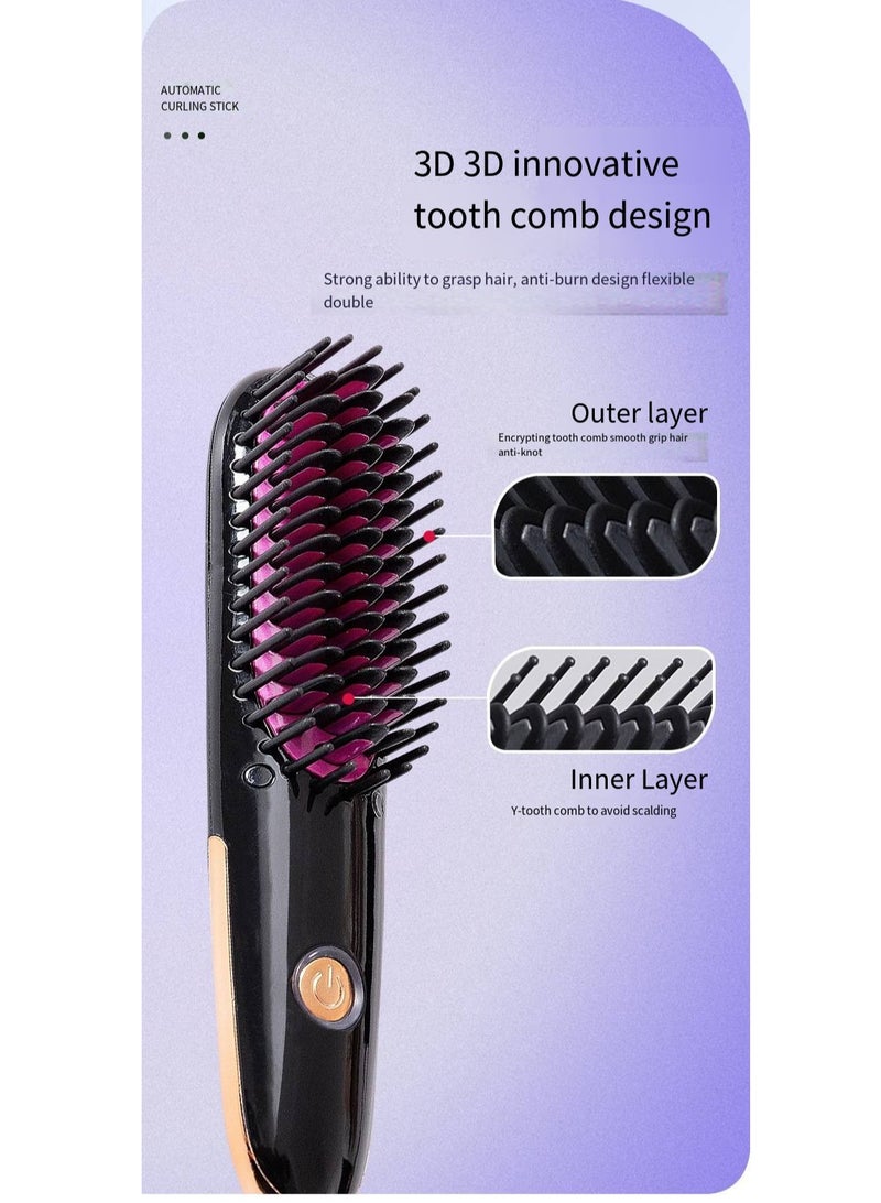 general Mini Ionic Straightening Comb – Travel-Friendly Straightener & Curler for Men/Women, Dual-Use Hair Styling Tool - Image 2
