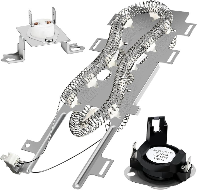 Romalon 8544771 Dryer Heating Element 280148 Thermal Cut Off Kit 8557403 High Limit Thermostat 8318314 By Replacement for Whirlpool WP8544771 Dryer Heating Element - Image 1