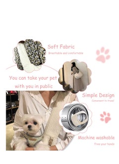 SYOSI Dog Carrier Backpack Small Dog Carrier Sling Cat Sling Adjustable Strap Hand Free Pet Puppy Safe and Breathable for Outdoor Traveling Subway Maximum Load Capacity 5lbs White Canvas  - Image 3