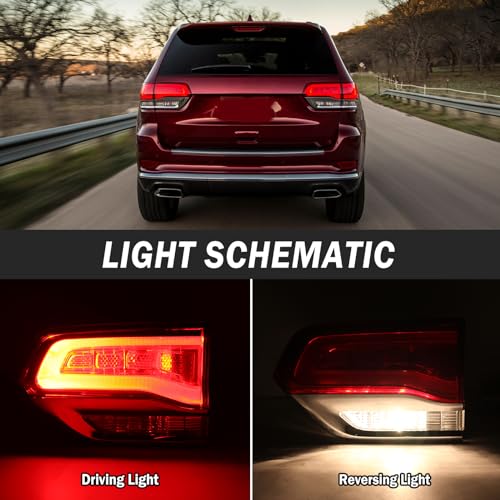 Clidr Inner Tail light for 2014-2021 Jeep Grand Cherokee Laredo/Limited/Overland/Summit CH2803105 68110046AB Passenger Side (Right) - Image 3