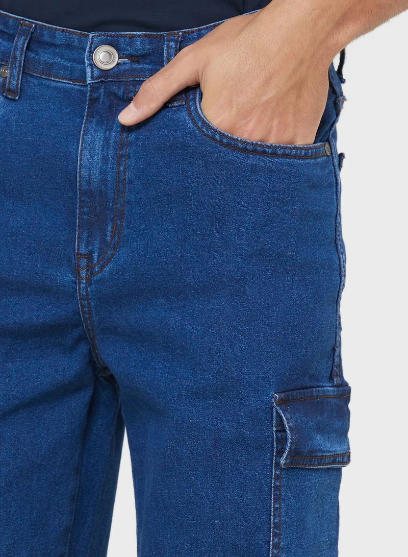Seventy Five Mens Cargo Jeans