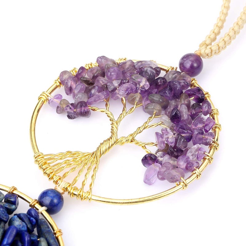 Top Plaza 7 Chakra Stones Healing Crystals Life Tree Wall Hanging Ornament Decoration for Good Luck Reiki Yoga Meditation Protection Mothers Day Mom Gifts - Image 5