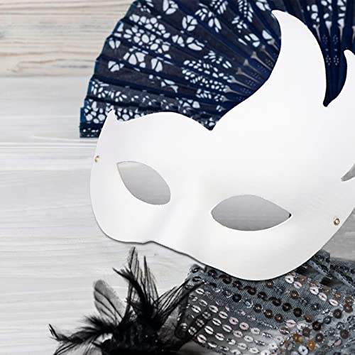 Ioffersuper 40 Pack Paper Mardi Gras Mask Plain White Masquerade Mask DIY Half Face Paper Masquerade Masks For Women Men Adults Costume Party Art Crafting Project Performances - Image 5