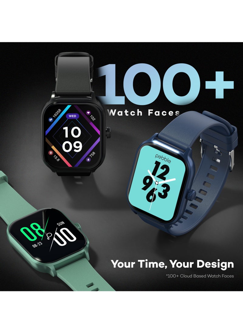 Pebble - Neo Smart Watch for Men and Women , 1.99" True HD Display, Bluetooth Calling, SpO2 & Heart Rate Monitoring, Rotating Crown, Multiple Sports Modes, Sleep Monitoring, DIY Watch Faces, Cobalt Blue - Image 1