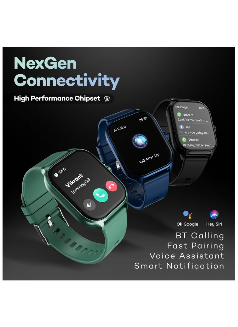 Pebble - Neo Smart Watch for Men and Women , 1.99" True HD Display, Bluetooth Calling, SpO2 & Heart Rate Monitoring, Rotating Crown, Multiple Sports Modes, Sleep Monitoring, DIY Watch Faces, Cobalt Blue - Image 1