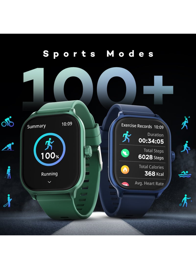 Pebble - Neo Smart Watch for Men and Women , 1.99" True HD Display, Bluetooth Calling, SpO2 & Heart Rate Monitoring, Rotating Crown, Multiple Sports Modes, Sleep Monitoring, DIY Watch Faces, Cobalt Blue - Image 1