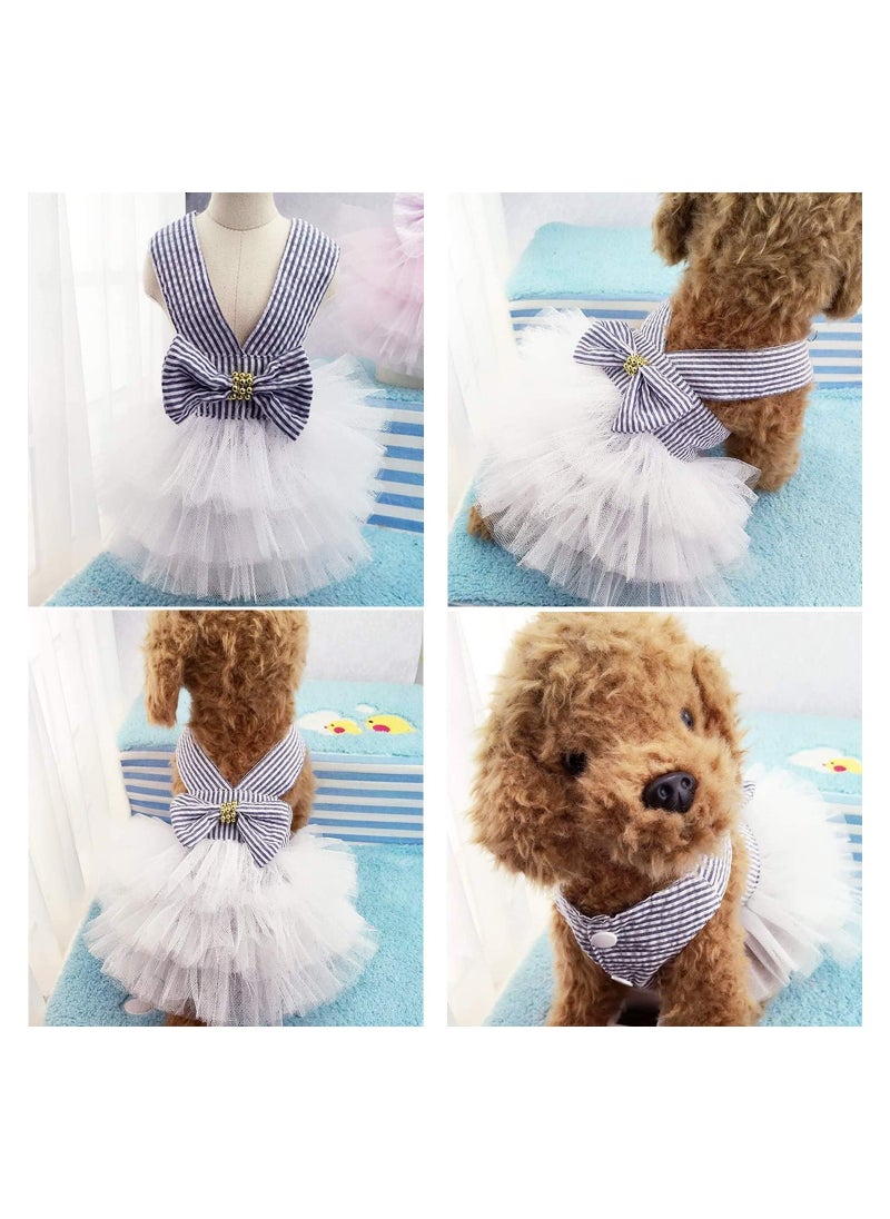 Pet Dog Dresses Striped Mesh Puppy Dog Vest Tutu Princess Dress Skirt with Bowknot for Small Breed Dogs Cats Doggy Apparel Supplies (Small) - pzsku/Z40C0C3D2D82D79251E13Z/45/_/1719307371/7905f0c9-5feb-4a52-a26e-1fc5ea085847