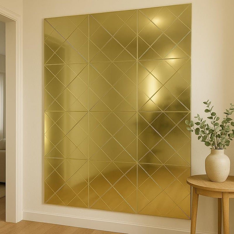 AMC Acrylic Base Golden Tile Self-Adhesive (Size: 12x12 Inch) Pack of 10 - Image 2