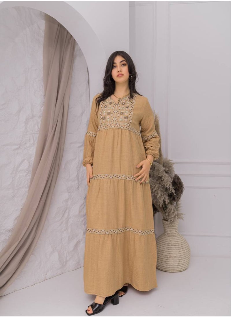 برايدس - جلابية  مطرزة أناقة وتفاصيل فاخرة"A-399 - Image 1