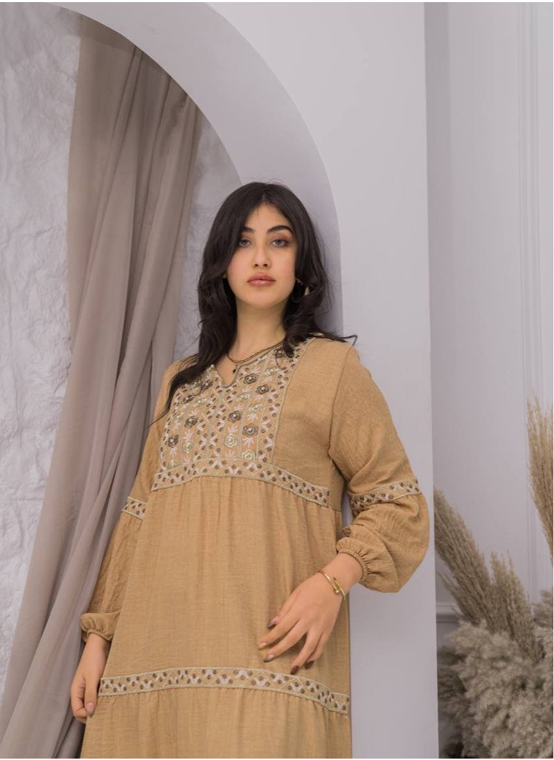 برايدس - جلابية  مطرزة أناقة وتفاصيل فاخرة"A-399 - Image 1