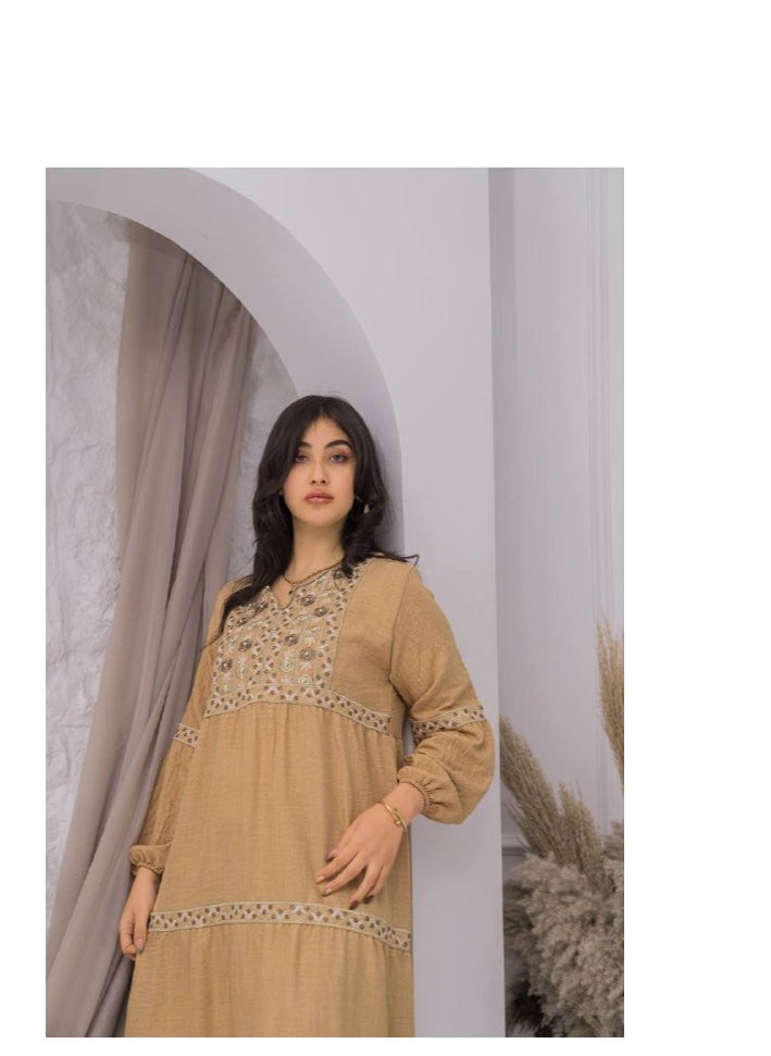 برايدس - جلابية  مطرزة أناقة وتفاصيل فاخرة"A-399 - Image 1