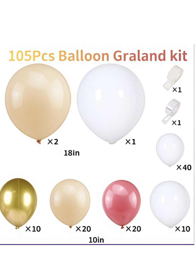 XiuWoo Balloon Set,Different Sizes 5/12/18 Inch Balloon Garland Set,Rainbow Latex Balloons,105-pcs Balloon Garland Arch Kit,For Wedding/Baby Shower/Birthday Party Supplies Decorations - Image 2